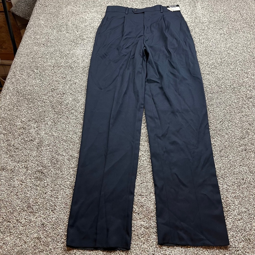 BOLZANO Uomo Collezione Dress Pants Mens‎ 38X32 Navy Flat Front Polyester